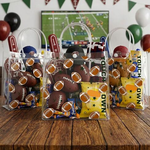 Sweetude 24 PCS أكياس هدايا التوعية بسرطان الثدي من الشريط الوردي واضحة PVC أكياس مع مقابض 7.87 × 3.1 × 7.87 بوصة قابلة لإعادة الاستخدام ، in Saudi Arabia