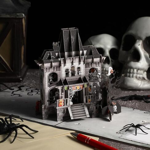Teling Halloween Card Pop Up Paper Haunted House Greeting Card 3D Halloween Castle Card 8 x 6 Inch Included Envelope Note Tag Gothic Theme Greeting Card Happy Halloween Centerpiece Supplies in Saudi Arabia