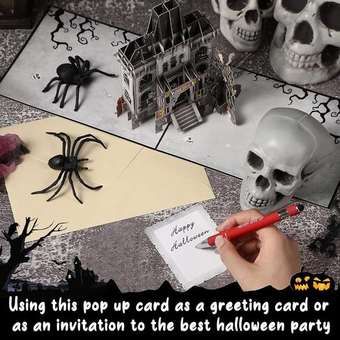 Teling Halloween Card Pop Up Paper Haunted House Greeting Card 3D Halloween Castle Card 8 x 6 Inch Included Envelope Note Tag Gothic Theme Greeting Card Happy Halloween Centerpiece Supplies in Saudi Arabia