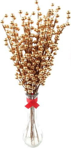 12 Burgundy Holly Berry Stem Picks - 19" Decorative Wire Stem Branch Sprays for Christmas Tree Decoration, Holiday Décor, Home DIY Crafts, 35 Red Berries on Each Stem in Saudi Arabia