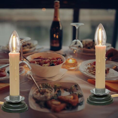 شموع النوافذ الكهربائية، شموع النوافذ، 5 بوصات أضواء شموع عيد الميلاد مع سلك تشغيل/إيقاف شموع التبديل، 7 واط C26 قواعد حديد البرقوق لمبة شفافة، 4 عبوات in Kuwait