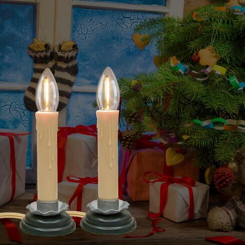 شموع النوافذ الكهربائية، شموع النوافذ، 5 بوصات أضواء شموع عيد الميلاد مع سلك تشغيل/إيقاف شموع التبديل، 7 واط C26 قواعد حديد البرقوق لمبة شفافة، 4 عبوات in Kuwait