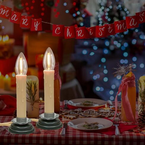 شموع النوافذ الكهربائية، شموع النوافذ، 5 بوصات أضواء شموع عيد الميلاد مع سلك تشغيل/إيقاف شموع التبديل، 7 واط C26 قواعد حديد البرقوق لمبة شفافة، 4 عبوات in Kuwait