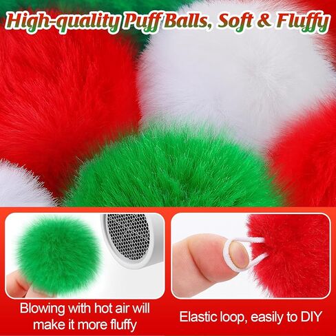 30 pcs 2'' Large Halloween Pom Poms for Crafts, Black/Orange/Purple/White in Kuwait