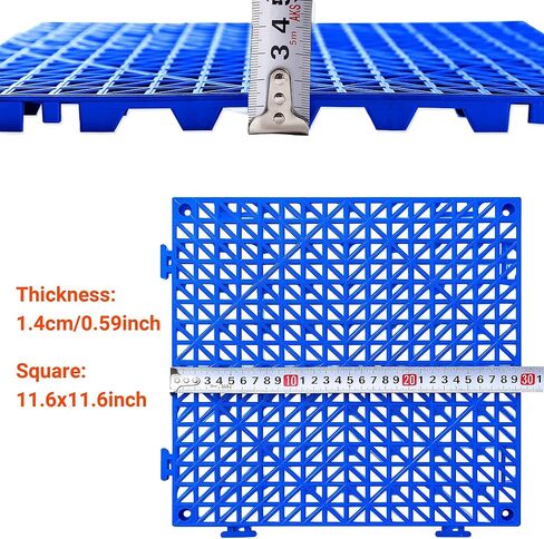 8 قطع من سجادات الصرف المطاطية مقاس 30.48 سم × 30.48 سم، بلاط أرضيات غير قابل للانزلاق مع فتحات، سجادة دش خارجية وحدات متشابكة للأرضيات من أجل خزانة الصرف وغرفة الساونا وحمام سطح السفينة ومرآب الفناء in Kuwait
