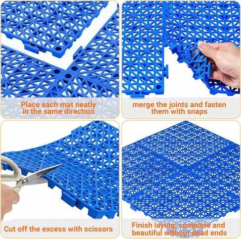 8 قطع من سجادات الصرف المطاطية مقاس 30.48 سم × 30.48 سم، بلاط أرضيات غير قابل للانزلاق مع فتحات، سجادة دش خارجية وحدات متشابكة للأرضيات من أجل خزانة الصرف وغرفة الساونا وحمام سطح السفينة ومرآب الفناء in Kuwait