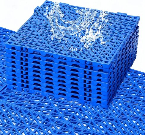 8 قطع من سجادات الصرف المطاطية مقاس 30.48 سم × 30.48 سم، بلاط أرضيات غير قابل للانزلاق مع فتحات، سجادة دش خارجية وحدات متشابكة للأرضيات من أجل خزانة الصرف وغرفة الساونا وحمام سطح السفينة ومرآب الفناء in Kuwait