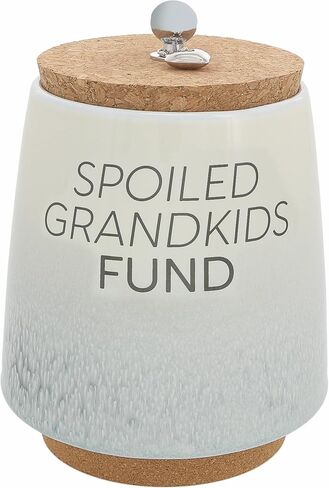 Pavilion Gift Company Weed-6.5" بنك توفير سيراميك، أزرق، بيج، بني in Kuwait