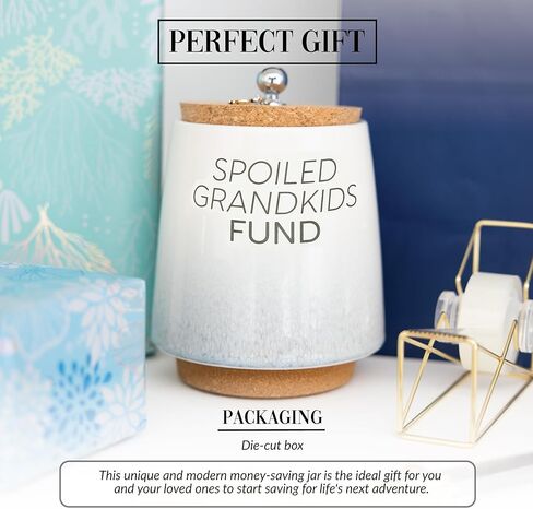 Pavilion Gift Company Weed-6.5" بنك توفير سيراميك، أزرق، بيج، بني in Kuwait