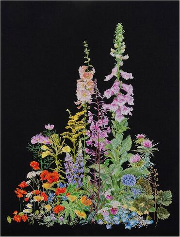 Thea Gouverneur - Counted Cross Stitch Kit - Wild Flower Cushion - Aida - 16 Count - for Adults - 2074A in Saudi Arabia