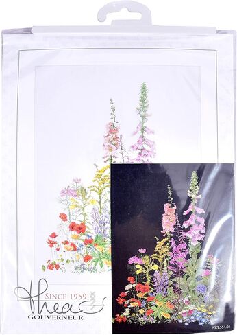 Thea Gouverneur - Counted Cross Stitch Kit - Wild Flower Cushion - Aida - 16 Count - for Adults - 2074A in Saudi Arabia