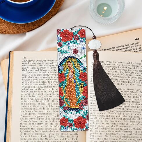قراءة الإشارات الإشاراتية الفنية الماسية للبالغين - 6 أجهزة كمبيوتر DIY و COUND Animal Diamond Paints Laink Starks with Tassel DIY Cat Dog Art Craft Kits for Reading Lover Book Lover Beginners in Saudi Arabia