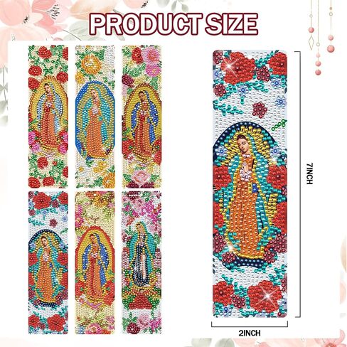 قراءة الإشارات الإشاراتية الفنية الماسية للبالغين - 6 أجهزة كمبيوتر DIY و COUND Animal Diamond Paints Laink Starks with Tassel DIY Cat Dog Art Craft Kits for Reading Lover Book Lover Beginners in Saudi Arabia