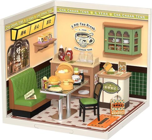 Rolife Super Creator DIY Miniature Plastic House Building Setet مع LED ، مناسبة لأرقام مصغرة ألعاب البناء Diorama مجموعة هدايا للمراهقين البالغين (Panda Hot Pot) in Kuwait