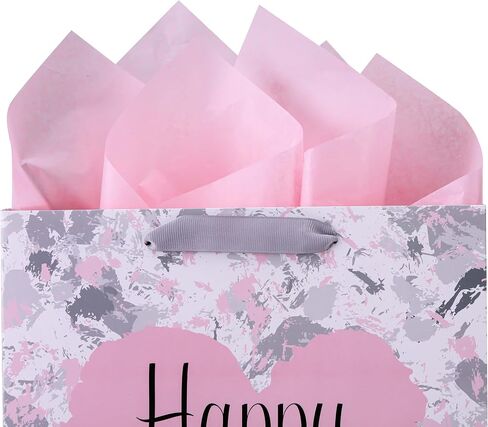 13" Large Birthday Gift Bags with Tissue Paper and Card(Flowers) in Kuwait