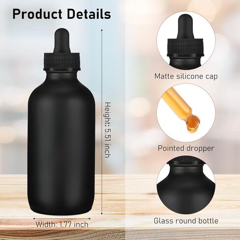 50 عبوة من زجاجات قطارة زجاجية سوداء سعة 4 اونصة قابلة لاعادة الملء مع قطارة دائرية لتوزيع الزيوت العطرية والعطور والمختبر والسفر والمنزل in Kuwait