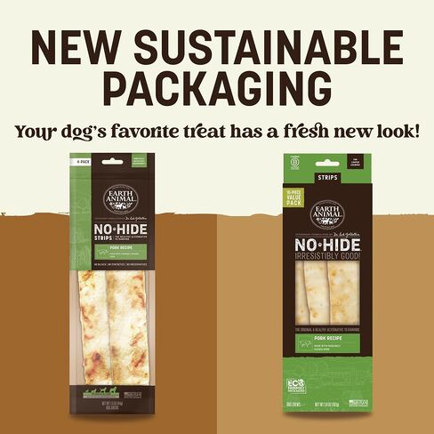 Earth Animal No-Hide Strips Beef Recipe Natural Rawhide Alternative Dog Chew Treat - 10 Count Value Pack in Saudi Arabia