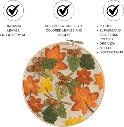 Leisure Arts Embroidery Kit 6" Dandelion - Embroidery Kit for Beginners - for Adults Cross Stitch Kits Cross Stitch Kits Beginners Patterns in Kuwait