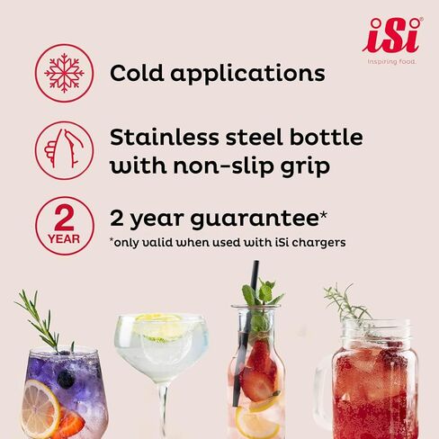 iSi NA North America CO2 Soda Siphon Charger for use with Classic Sodamaker and Soda Siphon, 10 Pack, Gold in Kuwait