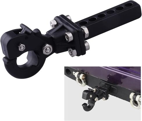 Hobbypark Metal Scale Trailer Hitch Tow Hook Drop Hitch Receiver for 1/10 RC Crawler Traxxas TRX4 Axial SCX10 Rear Bumper Parts (Black) in Kuwait