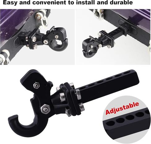 Hobbypark Metal Scale Trailer Hitch Tow Hook Drop Hitch Receiver for 1/10 RC Crawler Traxxas TRX4 Axial SCX10 Rear Bumper Parts (Black) in Kuwait