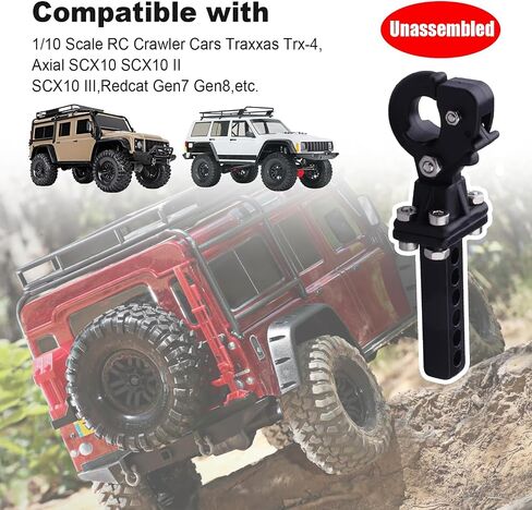 Hobbypark Metal Scale Trailer Hitch Tow Hook Drop Hitch Receiver for 1/10 RC Crawler Traxxas TRX4 Axial SCX10 Rear Bumper Parts (Black) in Kuwait