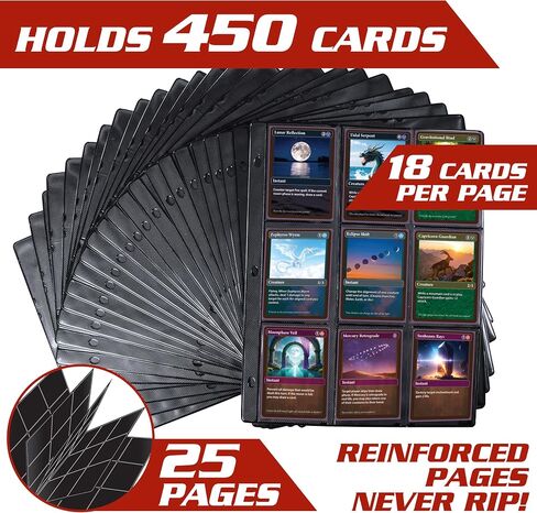 Monster 9 Pocket Trading Card Album with 20 Theft Deterrent, Padded Pages for Extra Protection - Holds 360 TCGs - Compatible with Yugioh, MTG, Magic The Gathering, Pokémon & Sport Cards- Matte Black in Saudi Arabia