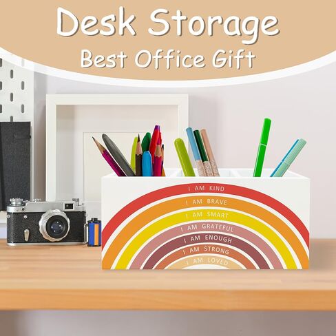 Boho Rainbow Ebordations Eversipations Pen Pency Pency For School Classroom Desk ، أنا طيب شجاع Smart Smart Inspiration Makeup Brush Holder منظم للحمام الغرور in Kuwait
