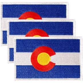 Colorado Flag Patch Single 3.5Wx2.25H Iron On Sew Embroidered Tactical Morale Back Pack Hat Bags (Single Patch) in Kuwait