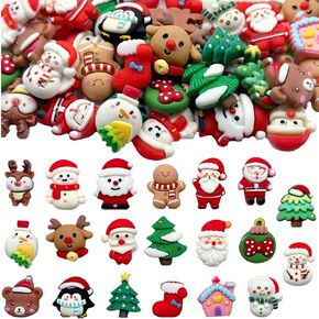 LOPURO Christmas Resin Flatback Charms, 36Pcs Christmas Assorted Craft Resin Ornaments Miniature Ornaments Santa Snowman Tree Bell Slime Supplies for DIY Scrapbooking Jewelry Cell Phone Case in Saudi Arabia