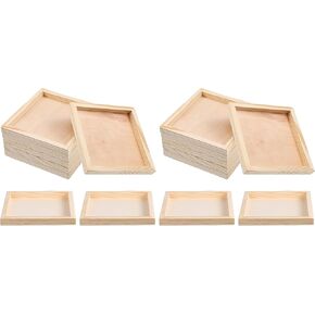 WINOMO 6Pcs Puzzle Blocks Tray, Unfinished Wood Serving Tray for Weddings Home Decor& Craft Projects Art Supply in Kuwait