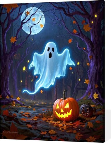 ACANDYL Halloween DIY Paint by Numbers Kit for Adults Beginner Paint by Number for Adults Cat Canvas Painting by Number Pumpkin DIY Acrylic Oil Painting on Canvas Arts Craft Decoration 16x20 Inch in Saudi Arabia
