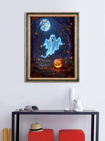 ACANDYL Halloween DIY Paint by Numbers Kit for Adults Beginner Paint by Number for Adults Cat Canvas Painting by Number Pumpkin DIY Acrylic Oil Painting on Canvas Arts Craft Decoration 16x20 Inch in Saudi Arabia