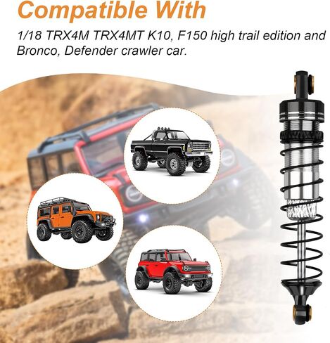 CrazyHobby 59 مم ممتص صدمات ألومنيوم طويل ملولب لممتص الصدمات TRX4M 1/18 RC الزاحف الزيت (اللون 2) in Saudi Arabia