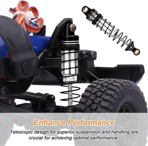 CrazyHobby 59 مم ممتص صدمات ألومنيوم طويل ملولب لممتص الصدمات TRX4M 1/18 RC الزاحف الزيت (اللون 2) in Saudi Arabia