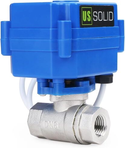 U.S. Solid Motorized Ball Valve- 1/4inches Stainless Steel Electrical Ball Valve with Full Port, 9-24V AC/DC and 3 Wire Setup by U.S. Solid in Saudi Arabia