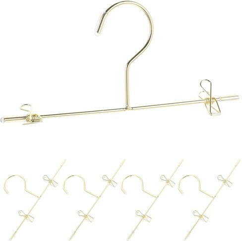 Luxshiny 5pcs شماعات ملابس الدمية المعدنية: ملحقات خزانة ملابس مصغرة لسروال الدمية والفساتين والقمصان والعرض - الذهبي in Kuwait