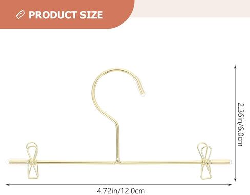 Luxshiny 5pcs شماعات ملابس الدمية المعدنية: ملحقات خزانة ملابس مصغرة لسروال الدمية والفساتين والقمصان والعرض - الذهبي in Kuwait