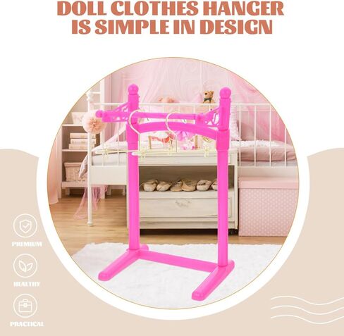 Luxshiny 5pcs شماعات ملابس الدمية المعدنية: ملحقات خزانة ملابس مصغرة لسروال الدمية والفساتين والقمصان والعرض - الذهبي in Kuwait