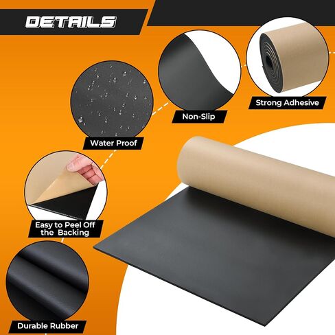 NATGAI Sponge Neoprene with Adhesive Foam Rubber Sheet 1/8" Thick X 12" Wide X 24" Long, Cut to Multiple Dimensions and Lengths - DIY, Gaskets, Cosplay, Costume, Crafts in Kuwait