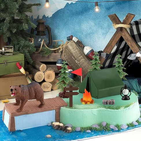 Hooqict 21 Pieces Golf Cake Decorations with Mini Cart, Ball, Clubs, Red Flag Golf Cake Toppers & Cupcake Toppers for Men Sports Themed Birthday Party Decorations Supplies in Kuwait