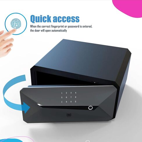 بصمات الأصابع Smart Safe Box Security مع مفتاح ، 1.2 Cubic ، صندوق أمان للمكتب المنزلي (1.2 قدم مكعب-30 عامًا) in Saudi Arabia