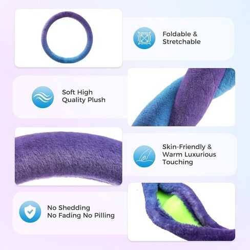 Coverado Steering Wheel Cover, Stylish PU Leather Car Steering Wheel Protector, 15 Inch Universal Fit for Most Car SUV Truck, Blue in Kuwait