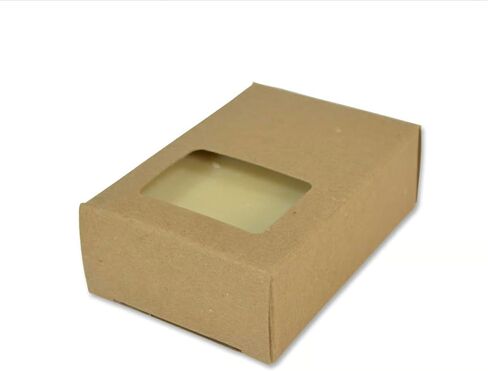 Crafter's Choice Kraft Square with Round Window Soap Box - Homemade Soap Packaging - 100% Recycled Materials - Made in USA! - 50 Pack in Kuwait