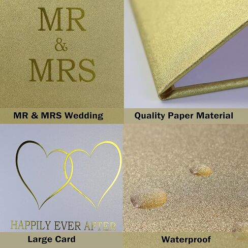 بطاقة زفاف كبيرة ، بطاقة تحية MR و MRS ، بطاقات دش الزفاف الذهبية السوداء تهنئة بطاقات المشاركة ، دش الزفاف ضيف كتاب لزخارف الحفلات in Kuwait