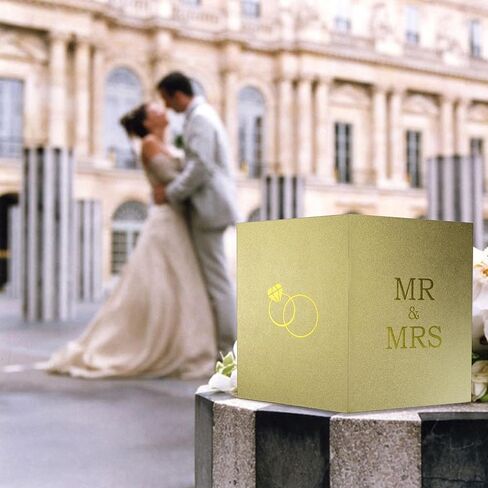 بطاقة زفاف كبيرة ، بطاقة تحية MR و MRS ، بطاقات دش الزفاف الذهبية السوداء تهنئة بطاقات المشاركة ، دش الزفاف ضيف كتاب لزخارف الحفلات in Kuwait