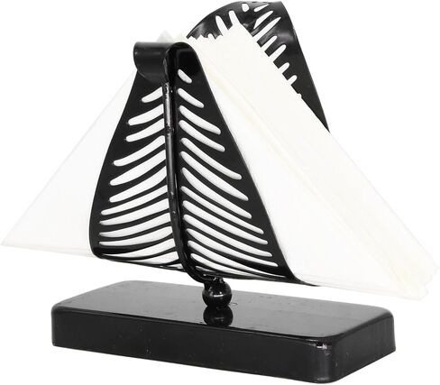 OwlGift Freestanding Modern Napkin Holder with Leaf Design, Tabletop Tissue Dispenser, Napkin Storage Organizer – Black in Kuwait