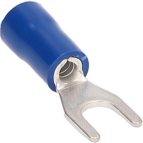 Install Bay BVST6 Spade Terminal Vinyl Connector 16/14 Gauge #6, Blue (100-Pack) in Saudi Arabia
