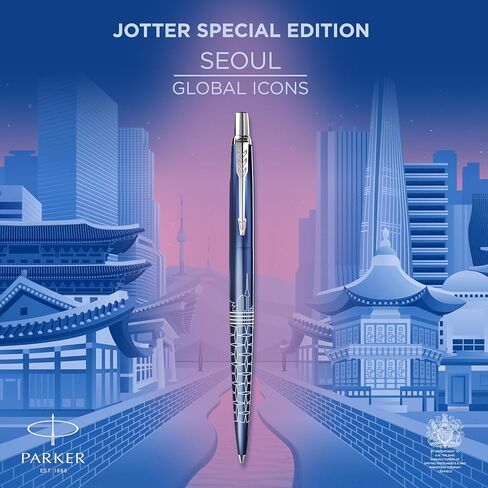 Parker Jotter Ballpoint Pen | Special Edition | Miami Turquoise with Chrome Trim | Medium Point | Blue Ink | Gift Box in Kuwait