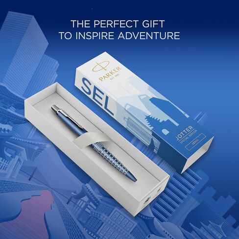 Parker Jotter Ballpoint Pen | Special Edition | Miami Turquoise with Chrome Trim | Medium Point | Blue Ink | Gift Box in Kuwait